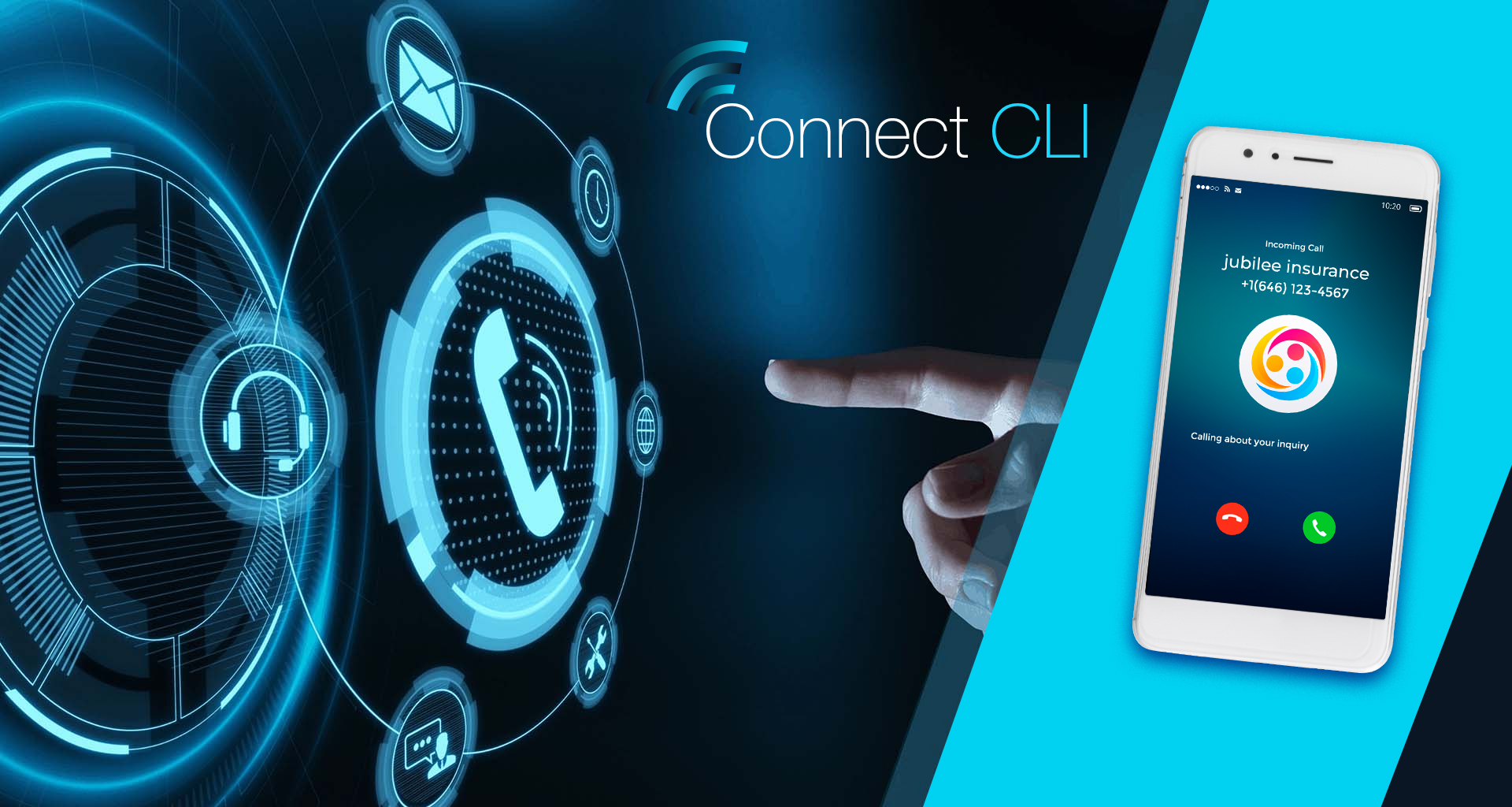Illustration of a modern call centre enhanced by AI technology, showing improved connectivity, strea